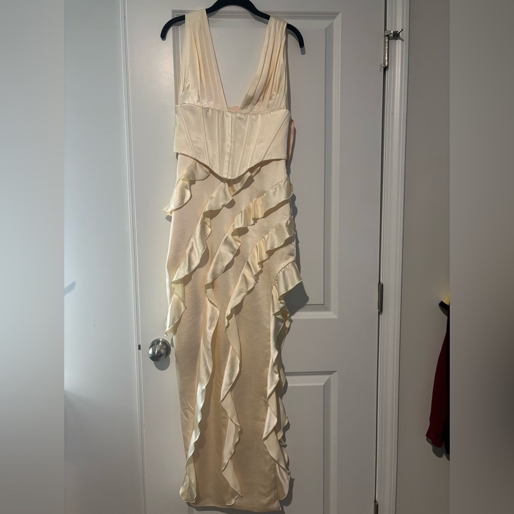 OhPolly Ambrosia Corset Ruffle Trim Dress